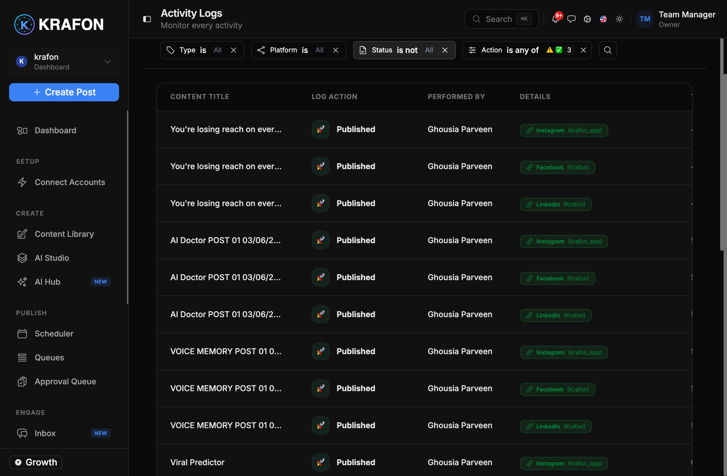 The API keys page
