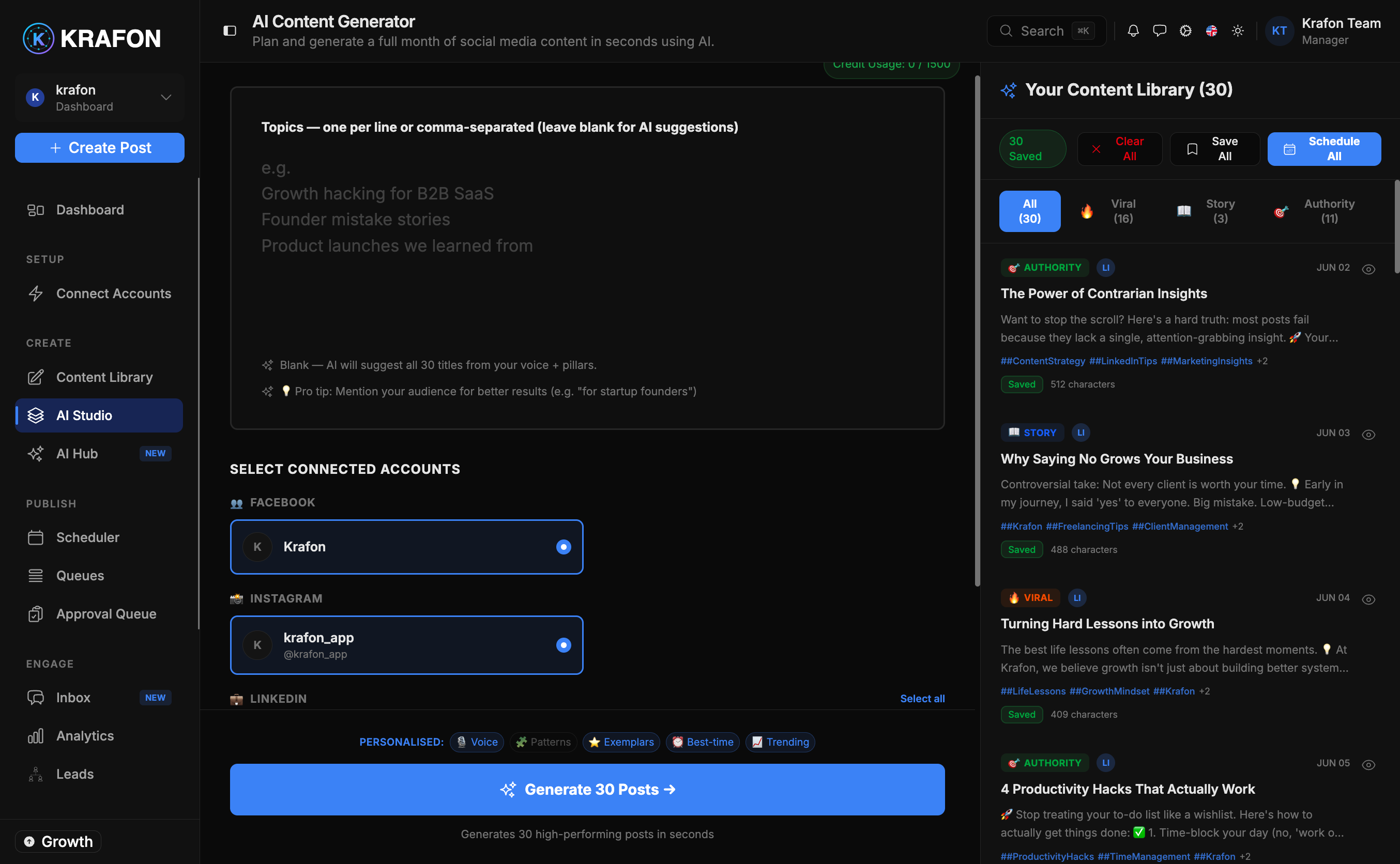 AI Studio bulk generation setup screen