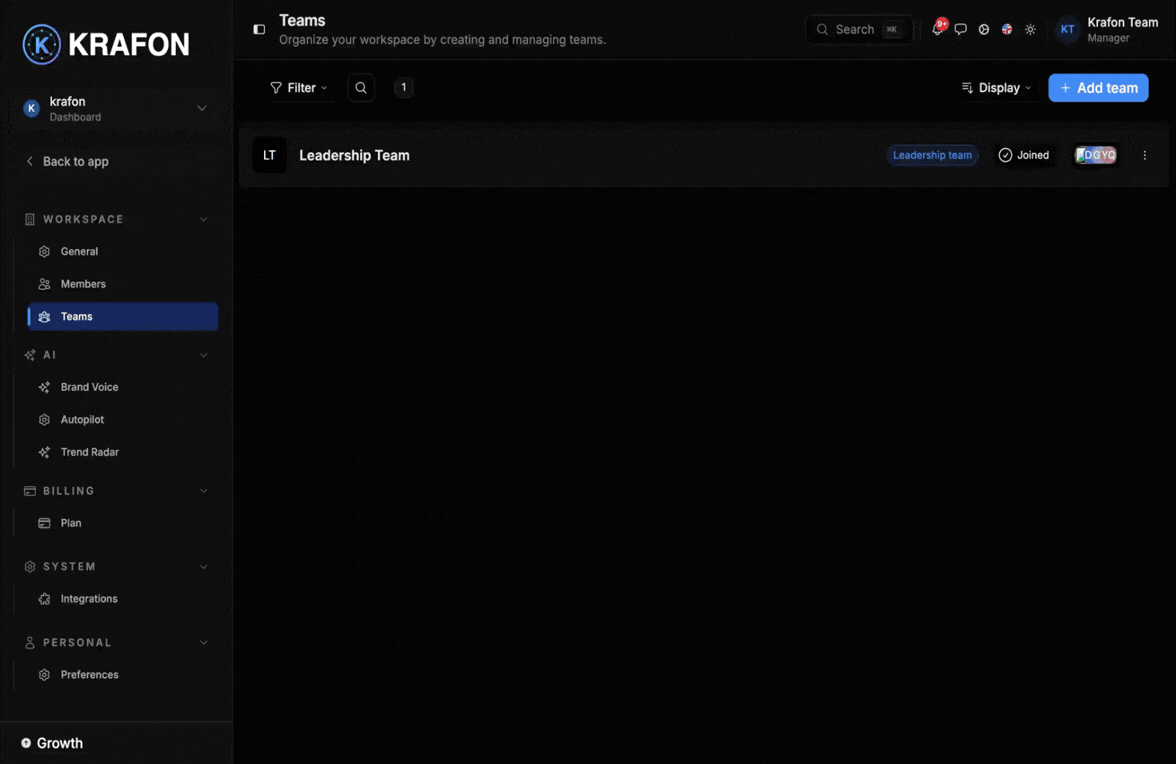 Teams setup grouping members by client